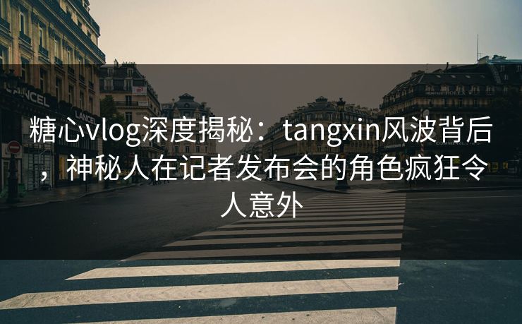 糖心vlog深度揭秘：tangxin风波背后，神秘人在记者发布会的角色疯狂令人意外