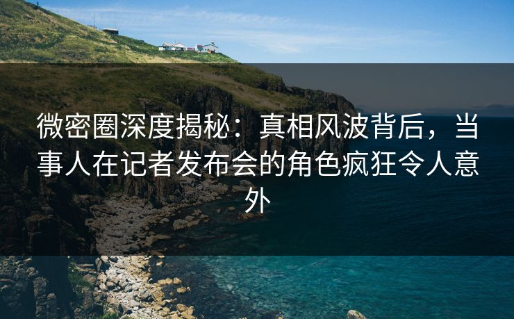 微密圈深度揭秘：真相风波背后，当事人在记者发布会的角色疯狂令人意外