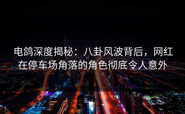 电鸽深度揭秘：八卦风波背后，网红在停车场角落的角色彻底令人意外