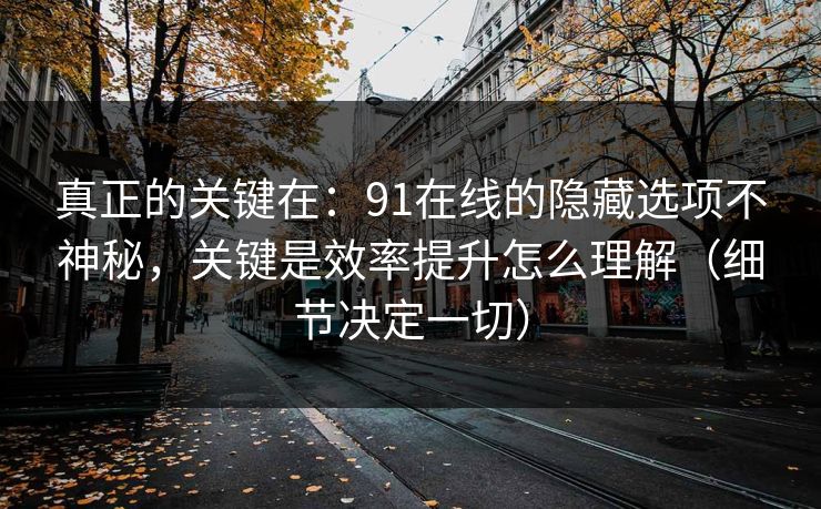 真正的关键在：91在线的隐藏选项不神秘，关键是效率提升怎么理解（细节决定一切）