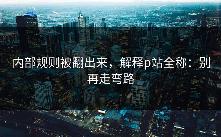 内部规则被翻出来，解释p站全称：别再走弯路
